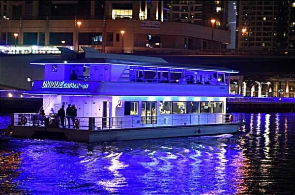 VIP Catamaran Glass Boat Marina Dinner 129 AED PER PERSON
